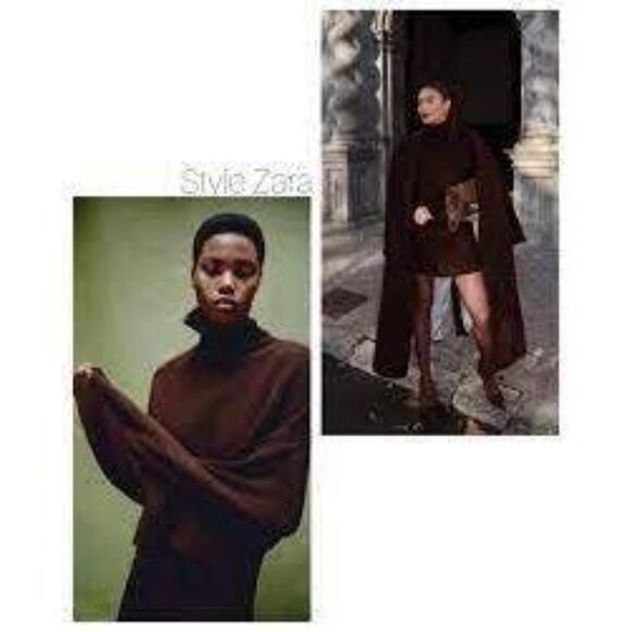 NWT ZARA BROWN PLAIN HIGH COLLAR TURTLENECK SWEATER, SIZE: LARGE (Fits like M) - Picture 5 of 6